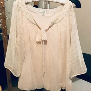 Dress Barn polka dot 3/4 sleeve top